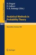Analytical Methods in Probability Theory edito da Springer Berlin Heidelberg