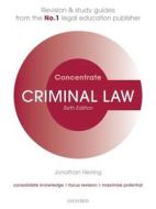 Criminal Law Concentrate di Jonathan (Professor of Law Herring edito da Oxford University Press