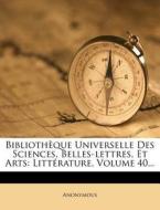 Litterature, Volume 40... di Anonymous edito da Nabu Press