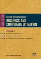 Recent Developments in Business and Corporate Litigation: Business Associations Law; Employment and Labor Law; And Finance and Securities Litigation a di ABA Business and Corporation Litigation edito da American Bar Association