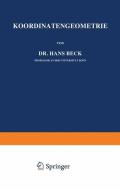 Koordinaten-Geometrie di Hans Beck edito da Springer Berlin Heidelberg
