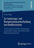 Zur Sanierungs- und Reorganisationsentscheidung von Kreditinstituten di David Rapp edito da Springer Fachmedien Wiesbaden