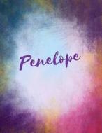 Penelope: Penelope Personalized Sketchbook/ Journal/ Blank Book. Large 8.5 X 11 Attractive Bright Watercolor Wash Purple Pink Or di Glitzy Designs edito da Createspace Independent Publishing Platform