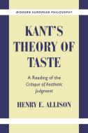 Kant's Theory of Taste di Henry E. Allison edito da Cambridge University Press