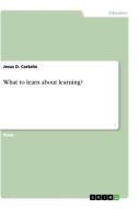 What to learn about learning? di Jesus D. Castaño edito da GRIN Verlag