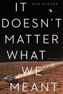 It Doesn't Matter What We Meant: Poems di Rob Winger edito da MCCLELLAND & STEWART
