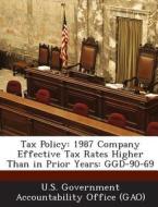 Tax Policy edito da Bibliogov
