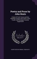 Poetry And Prose By John Keats di Harry Buxton Forman, John Keats edito da Palala Press