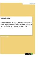 Einflussfaktoren der Beschäftigungspolitik von Organisationen unter dem Blickwinkel der Similarity Attraction Perspectiv di Elisabeth Bethge edito da GRIN Verlag