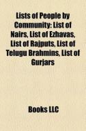 Lists Of People By Community: List Of Na di Books Llc edito da Books LLC, Wiki Series
