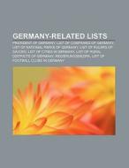 Germany-related lists di Books Llc edito da Books LLC, Reference Series