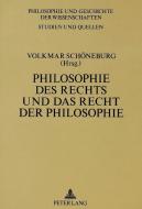 Philosophie des Rechts und das Recht der Philosophie edito da Lang, Peter GmbH