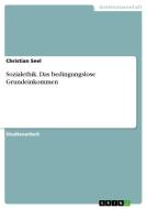 Sozialethik. Das bedingungslose Grundeinkommen di Christian Seel edito da GRIN Publishing