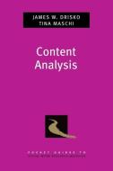 Content Analysis di James Drisko, Tina Maschi edito da OXFORD UNIV PR
