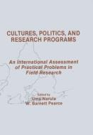 Cultures, Politics, and Research Programs edito da Taylor & Francis Ltd