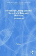 Psychology Library Editions: Speech And Language Disorders di Various edito da Taylor & Francis Ltd