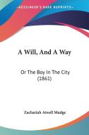 A Will, and a Way: Or the Boy in the City (1861) di Zachariah Atwell Mudge edito da Kessinger Publishing