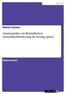 Ansatzpunkte zur Betrieblichen Gesundheitsförderung im Setting Spitex di Patrick Csomor edito da GRIN Verlag