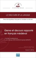 Genre et discours rapporté en français médiéval di Collectif edito da EME éditions