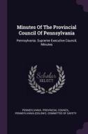 Minutes of the Provincial Council of Pennsylvania: Pennsylvania. Supreme Executive Council, Minutes di Pennsylvania Provincial Council edito da CHIZINE PUBN