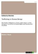 Trafficking in Human Beings di Katharina Rieniets edito da GRIN Verlag