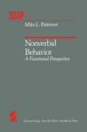 Nonverbal Behavior di M. L. Patterson edito da Springer New York