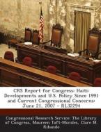 Crs Report For Congress di Maureen Taft-Morales, Clare M Ribando edito da Bibliogov