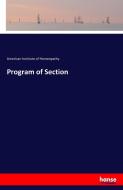 Program of Section di American Institute of Homeopathy edito da hansebooks