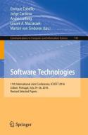 Software Technologies edito da Springer International Publishing