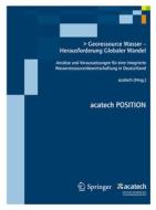 Georessource Wasser - Herausforderung Globaler Wandel edito da Springer Berlin Heidelberg