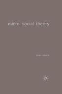 Micro Social Theory di Brian Roberts edito da Macmillan Education UK