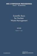Scientific Basis For Nuclear Waste Management Iv: Volume 6 edito da Cambridge University Press
