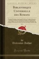 Bibliotheque Universelle Des Romans, Vol. 1 di Unknown Author edito da Forgotten Books