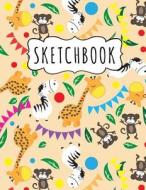 Sketchbook: African Zoo Animals Sketchbook, 8.5 X 11, 110 Pages, Large Blank Sketchbook for Kids, with Cute Jungle Animals Pattern di Shazzy Notebooks edito da Createspace Independent Publishing Platform