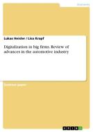 Digitalization in big firms. Review of advances in the automotive industry di Lukas Heisler, Lisa Krapf edito da GRIN Verlag
