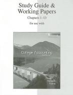 Study Guide & Working Papers for Use with College Accounting Chapters 1-13 di John Ellis Price, M. David Haddock, Michael J. Farina edito da MCGRAW HILL BOOK CO