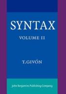 Syntax di T. Givon edito da John Benjamins Publishing Co
