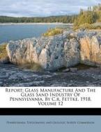 Report: Glass Manufacture and the Glass Sand Industry of Pennsylvania, by C.R. Fettke. 1918, Volume 12 edito da Nabu Press