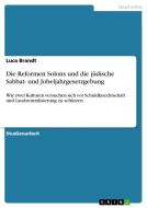 Die Reformen Solons Und Die J Dische Sabbat- Und Jobeljahrgesetzgebung di Luca Brandt edito da Grin Verlag Gmbh