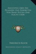 Ansichten Uber Das Pflanzen Und Zubereiten Von Hanf, Rysten Und Flachs (1824) di Friedrich Koch edito da Kessinger Publishing