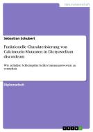 Funktionelle Charakterisierung von Calcineurin-Mutanten in Dictyostelium discoideum di Sebastian Schubert edito da GRIN Publishing