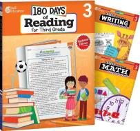 180 Days of Reading, Writing and Math for Third Grade 3-Book Set di Teacher Created Materials edito da SHELL EDUC PUB
