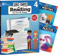 180 Days of Reading, Writing and Math for Fourth Grade 3-Book Set di Teacher Created Materials edito da SHELL EDUC PUB