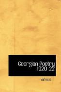 Georgian Poetry 1920-22 di Various edito da Bibliolife