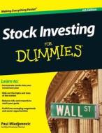 Stock Investing for Dummies di Paul Mladjenovic edito da For Dummies