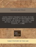 Anno Xxxii Henrici Octavi In The Parlyam di England & Wales Sovereign edito da Proquest, Eebo Editions