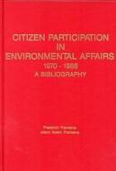 Frankena, F:  Citizen Participation di Frederick Frankena edito da AMS Press