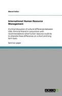 International Human Resource Management di Marcel Keller edito da Grin Publishing