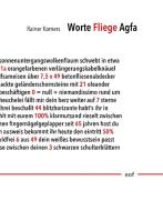 Worte Fliege Agfa di Rainer Komers edito da Books on Demand