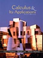 Calculus And Its Applications di Larry Joel Goldstein, David I. Schneider, David C. Lay edito da Pearson Education Limited